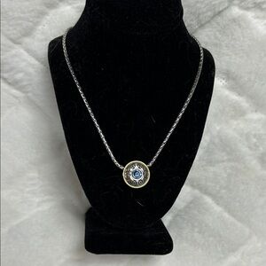 Brighton Reversible Necklace with Blue Center Medallion - Retired